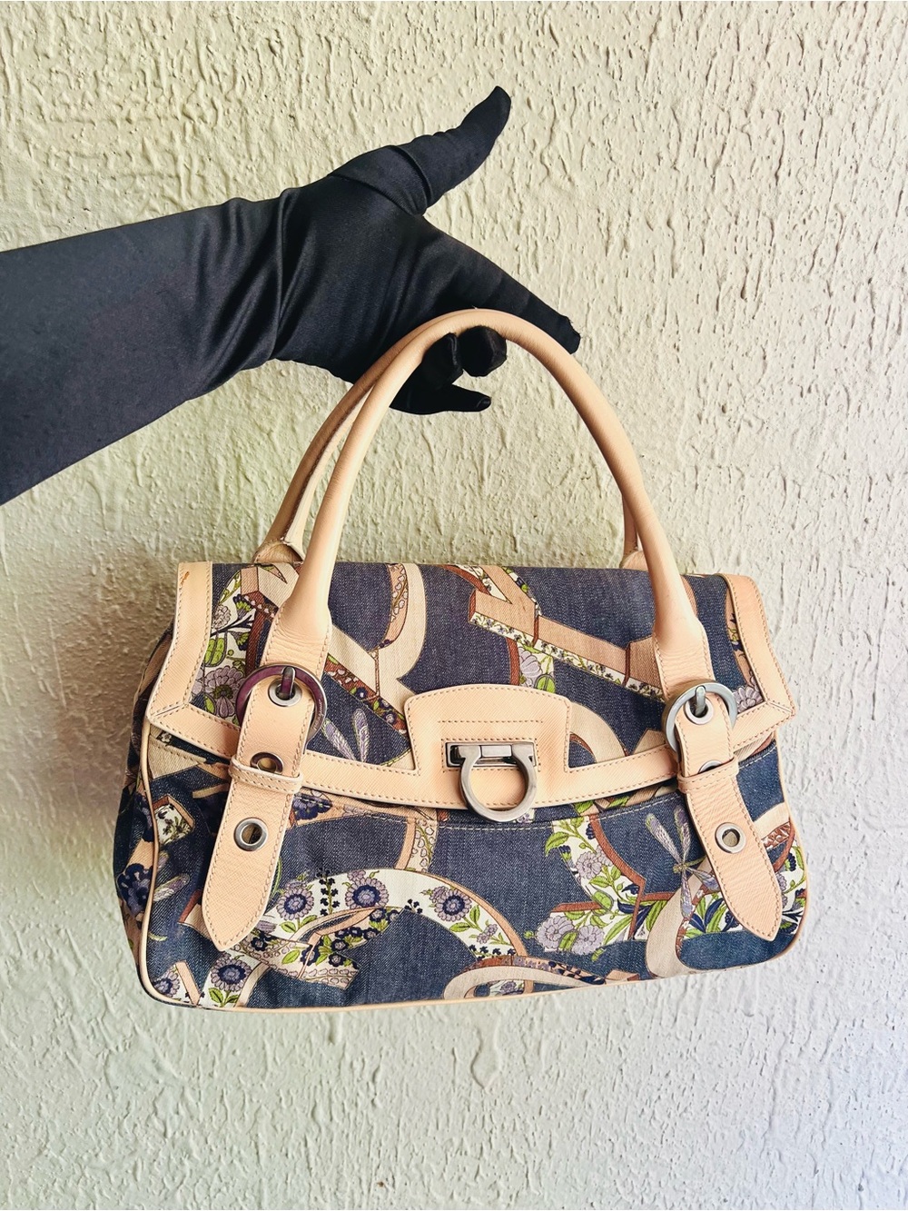 Salvatore Ferragamo Gancini Denim Bag - Picture 2 of 15